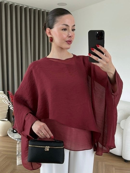 Flowy Batwing Blouse