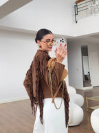 Suede Studded Fringe Jacket