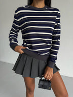 Navy Striped Blouse