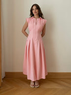 Blush Zip Midi Dress