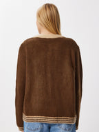 Beige & Brown Cardigan