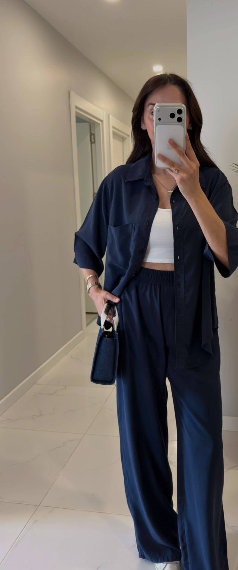 Navy Relaxed Two-Piece Set