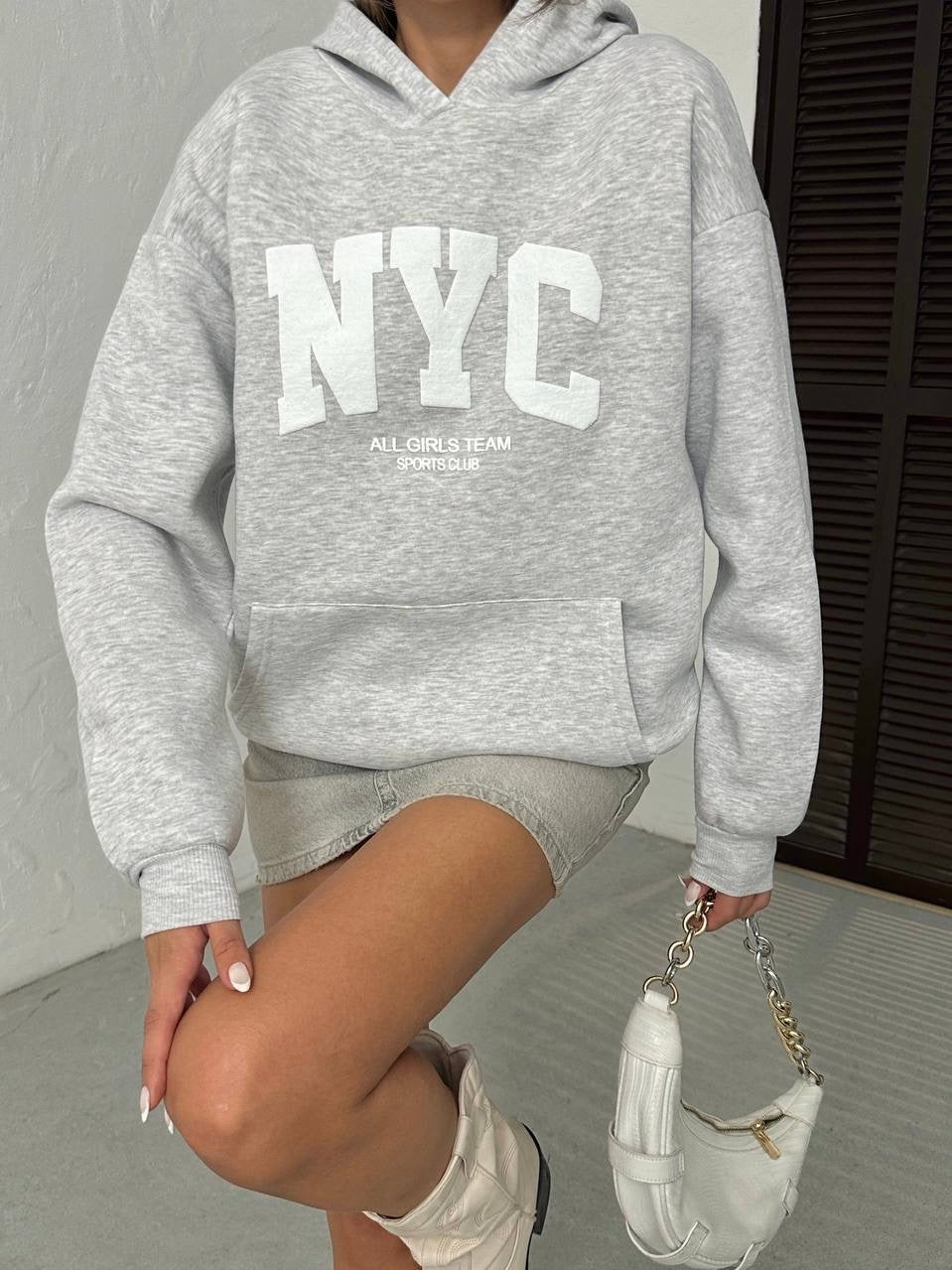 Gray New York Hoodie