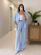 Sky Blue Relaxed Two-Piece Set