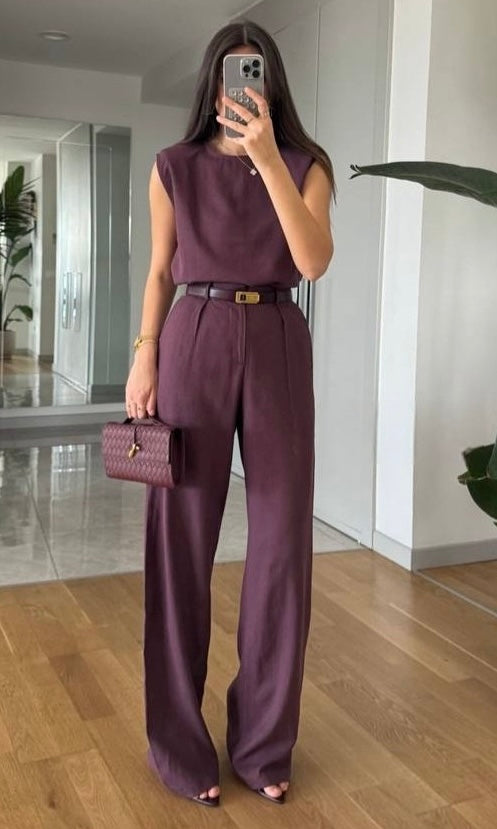 Massimo Dutti Chic Burgundy Set