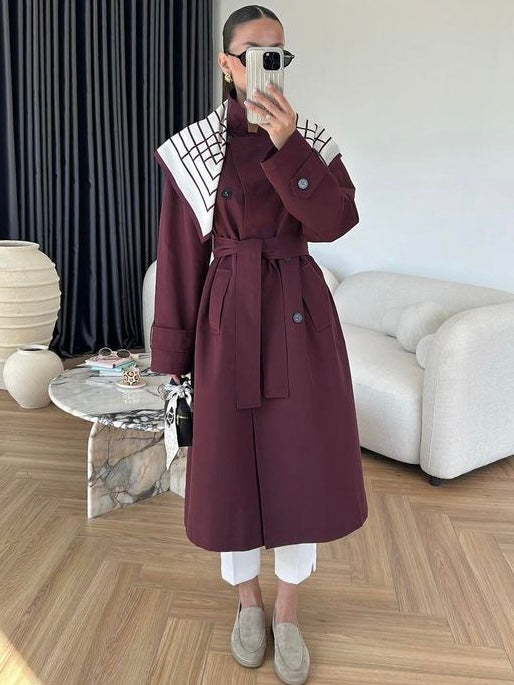 Burgundy Trench Coat
