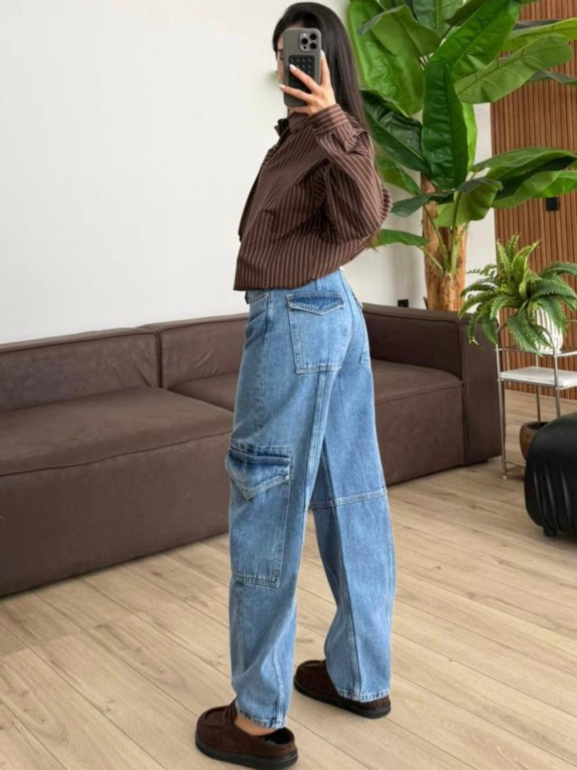 Wide Leg Cargo Jeans