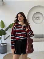 Striped Burgundy Blouse