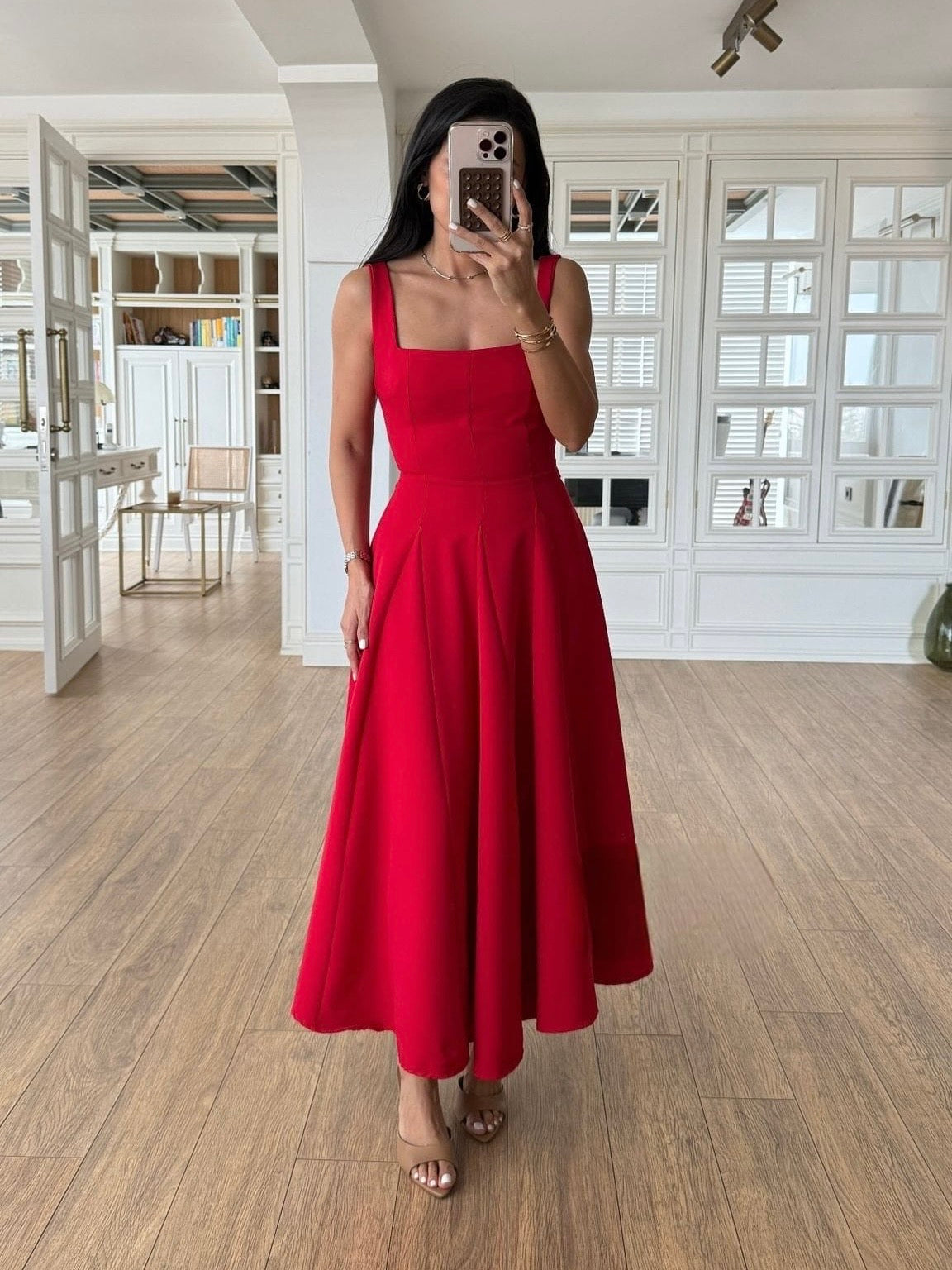 Classic Red A-Line Dress