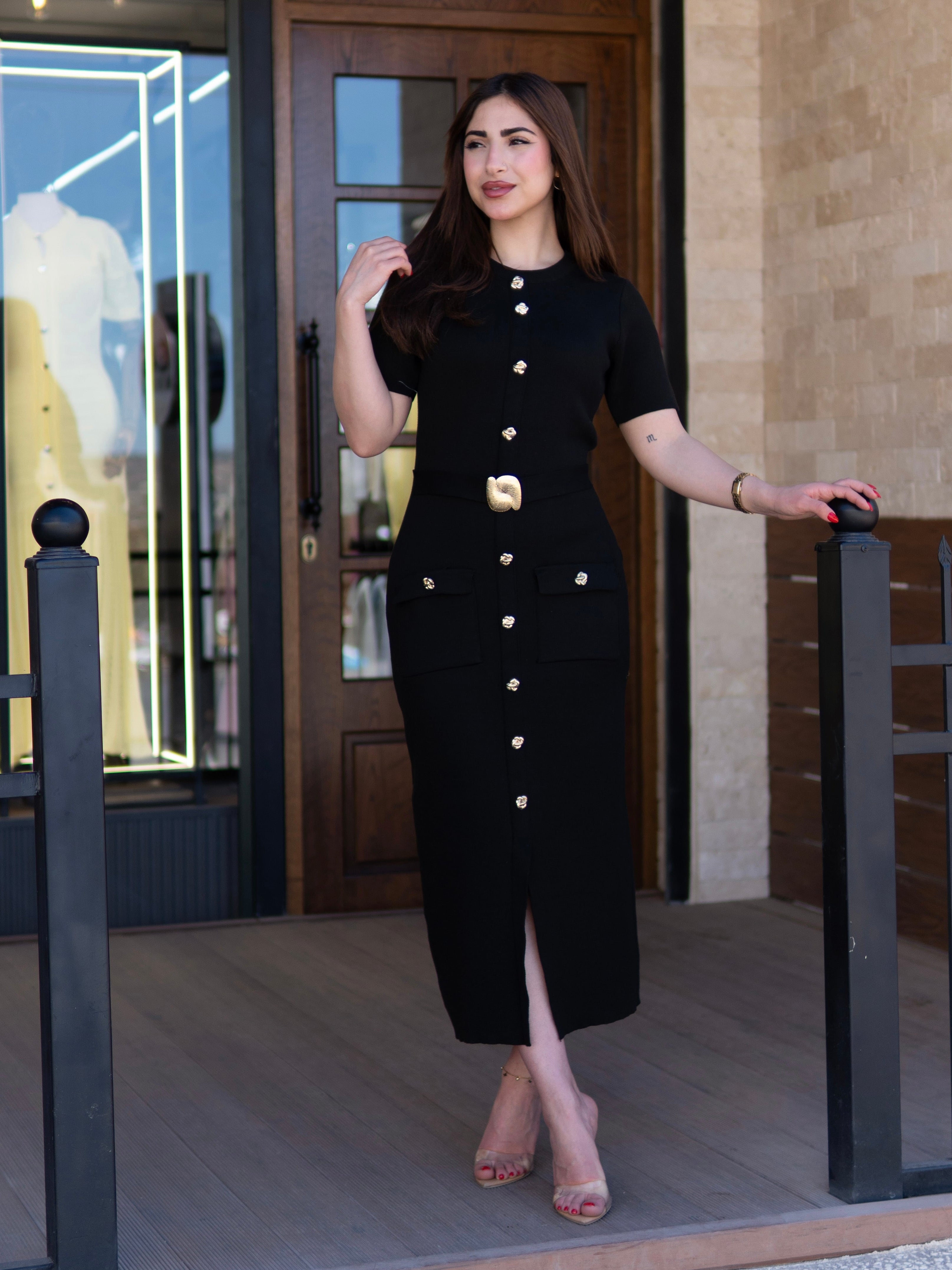 Black Elegance Midi Dress