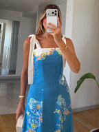 Blue Garden Midi Dress