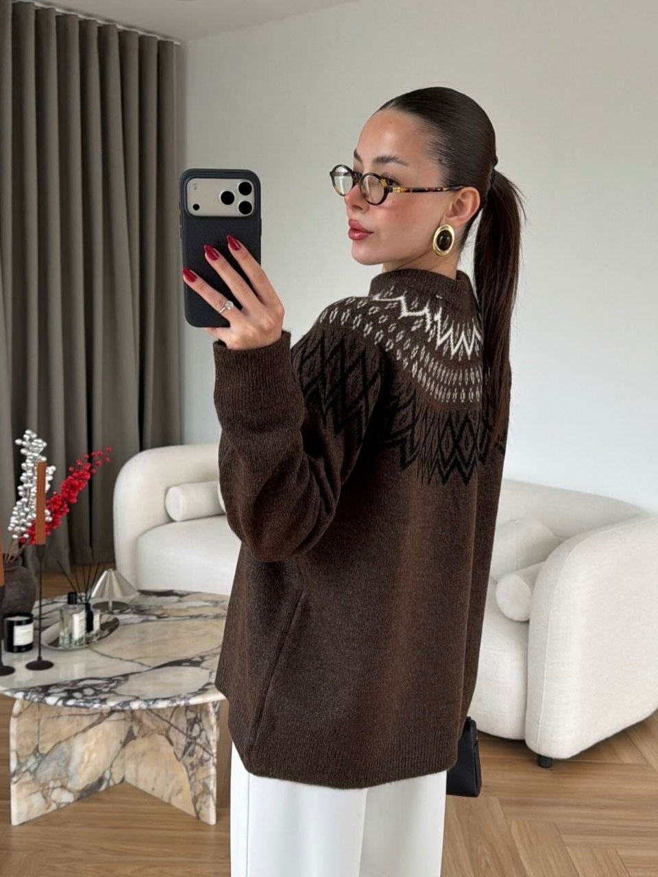 Nordic Pattern Knit Sweater