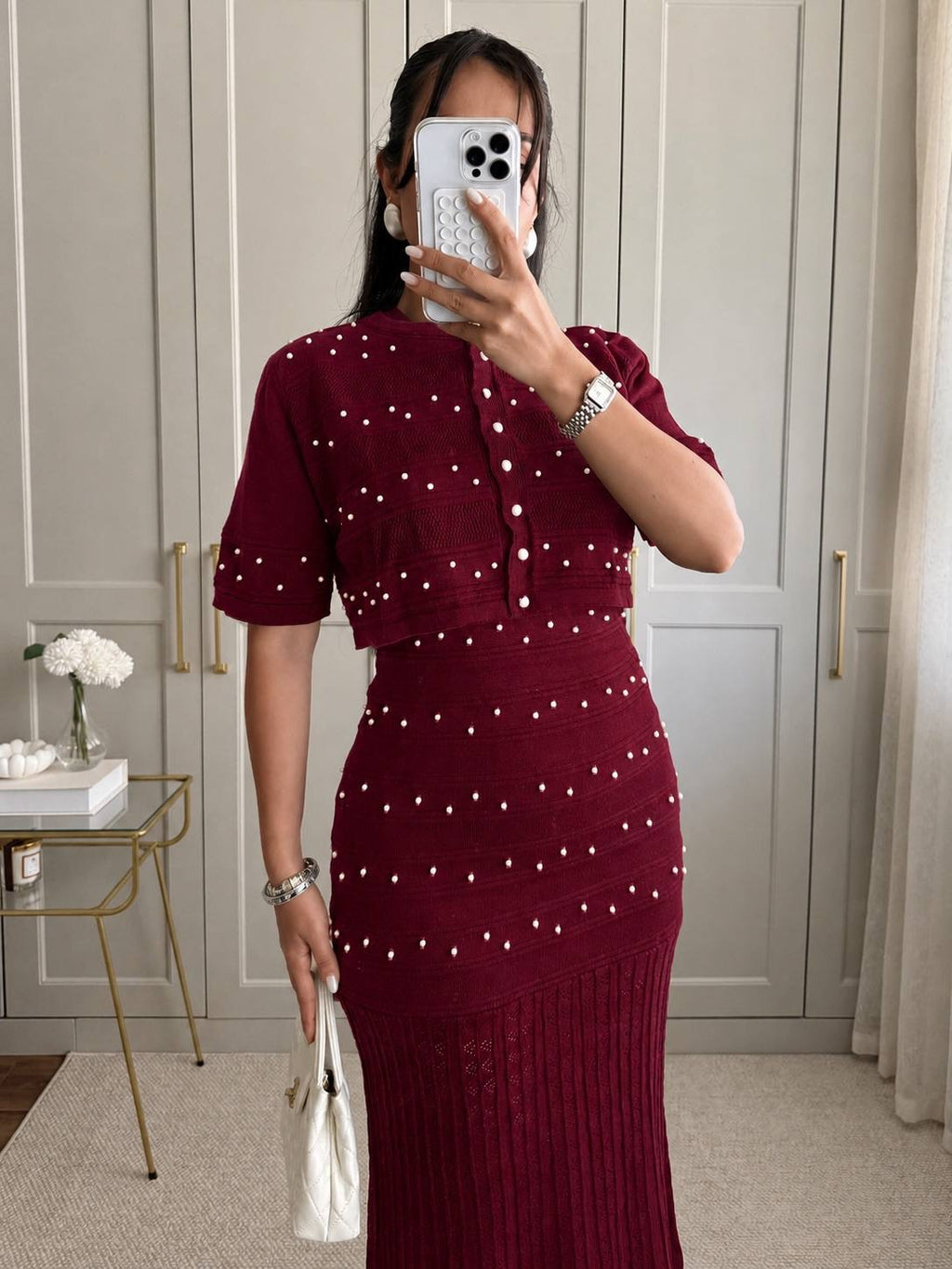 Burgundy Knit Dress