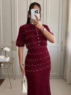 Burgundy Knit Dress