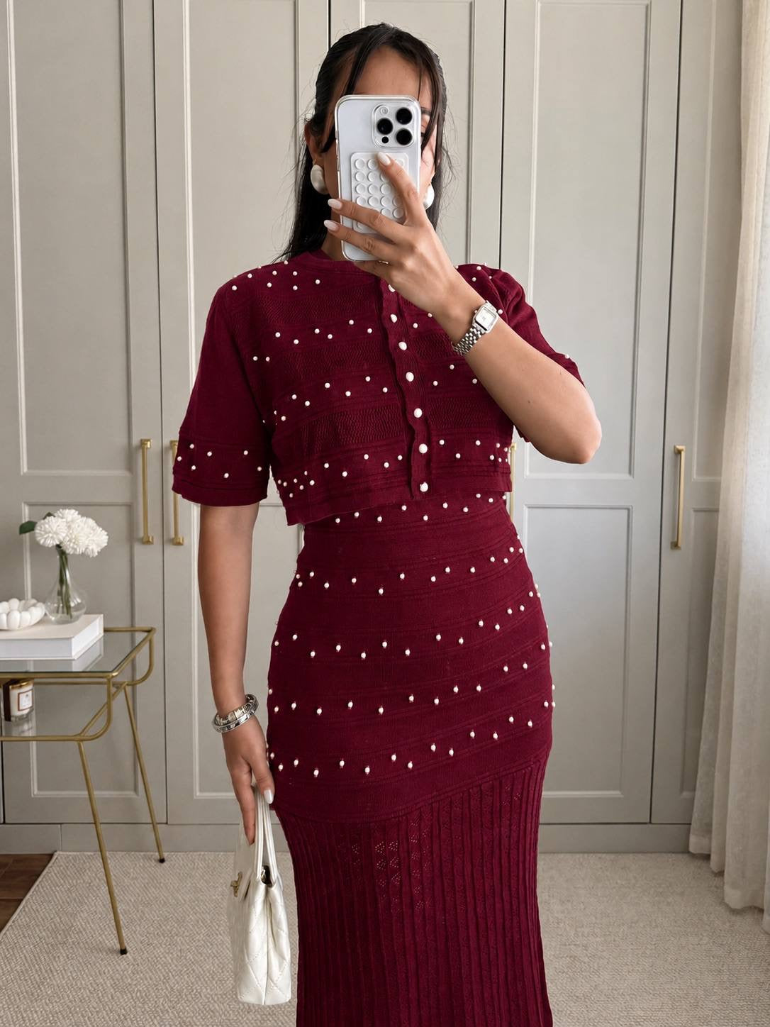 Burgundy Knit Dress