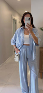 Sky Blue Relaxed Two-Piece Set