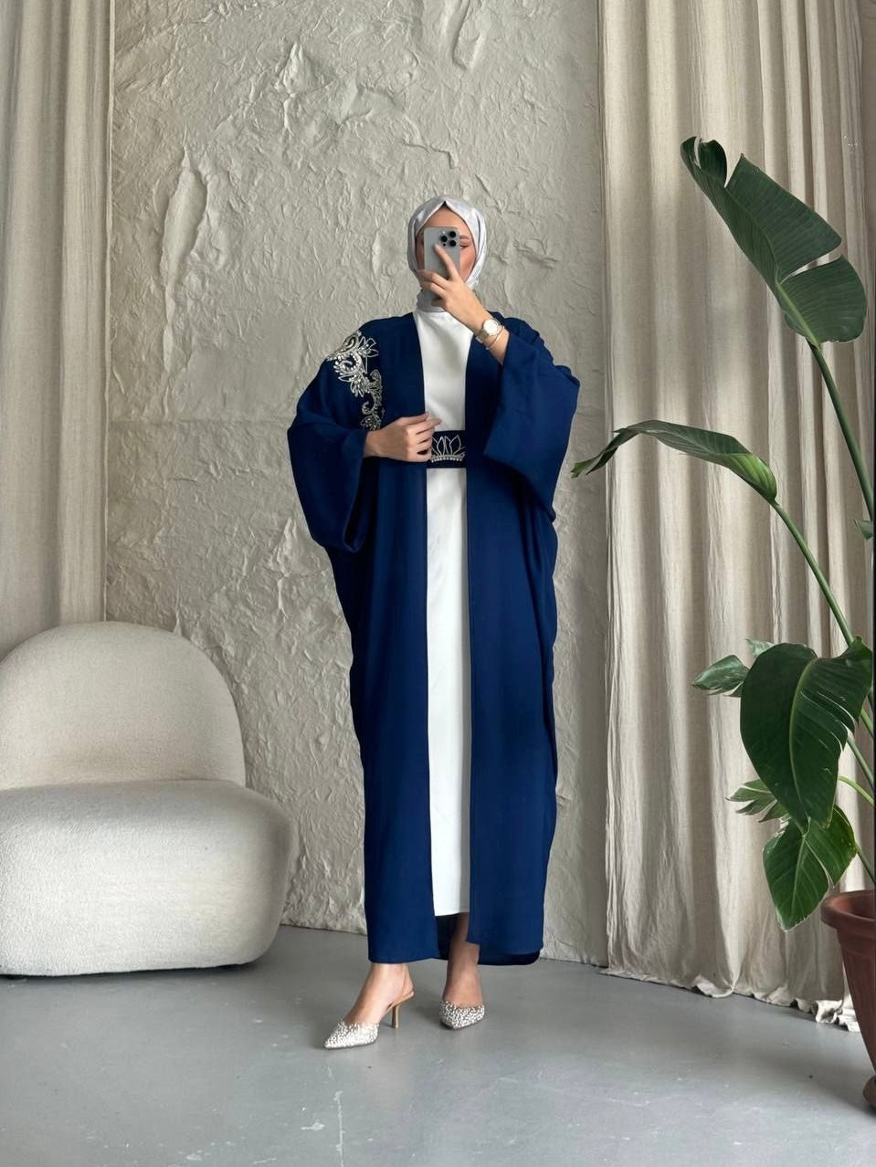 Royal Navy Flow Abaya Set