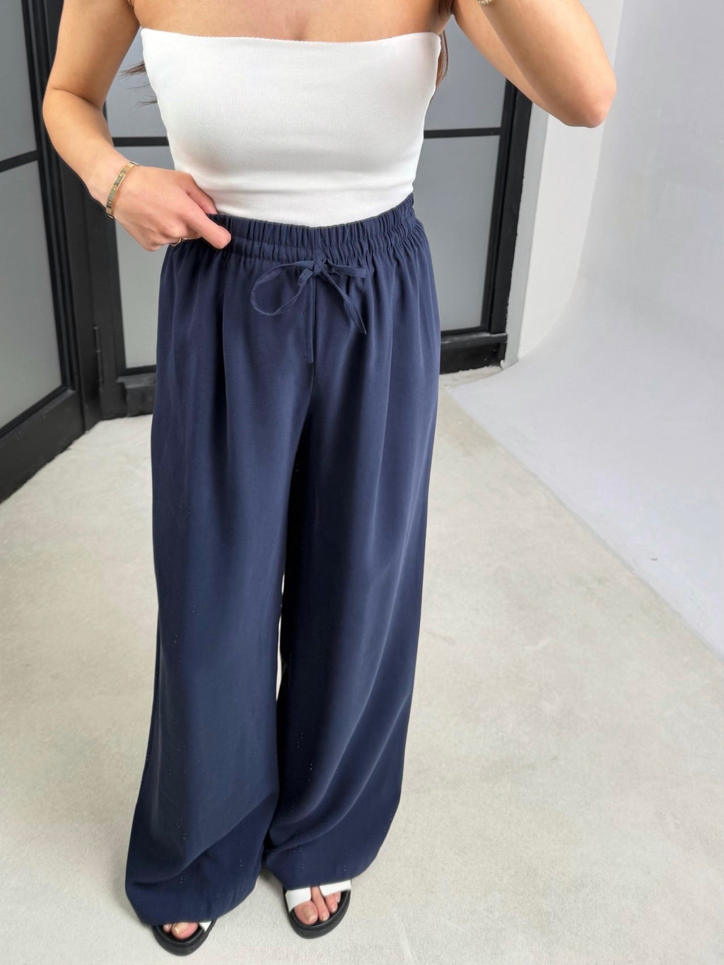 Midnight Breeze Wide-Leg Pants
