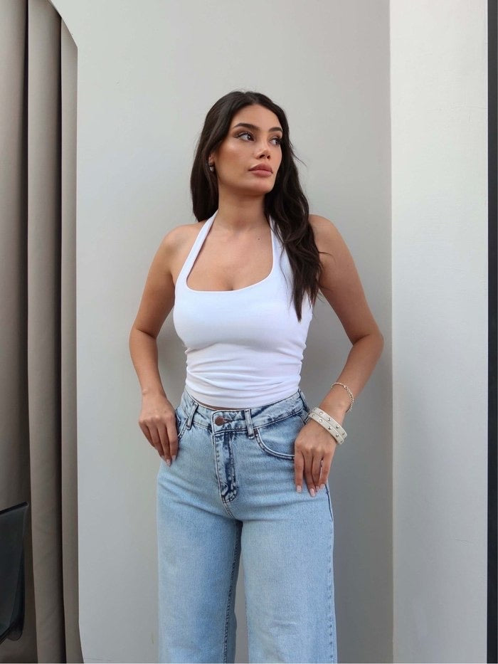 Lace Hem Wide Leg Jeans