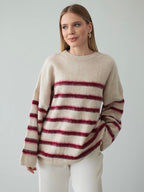 Beige Striped Sweater