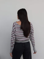 Burgundy Striped Top
