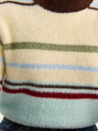 Soft Striped Fuzzy Sweater