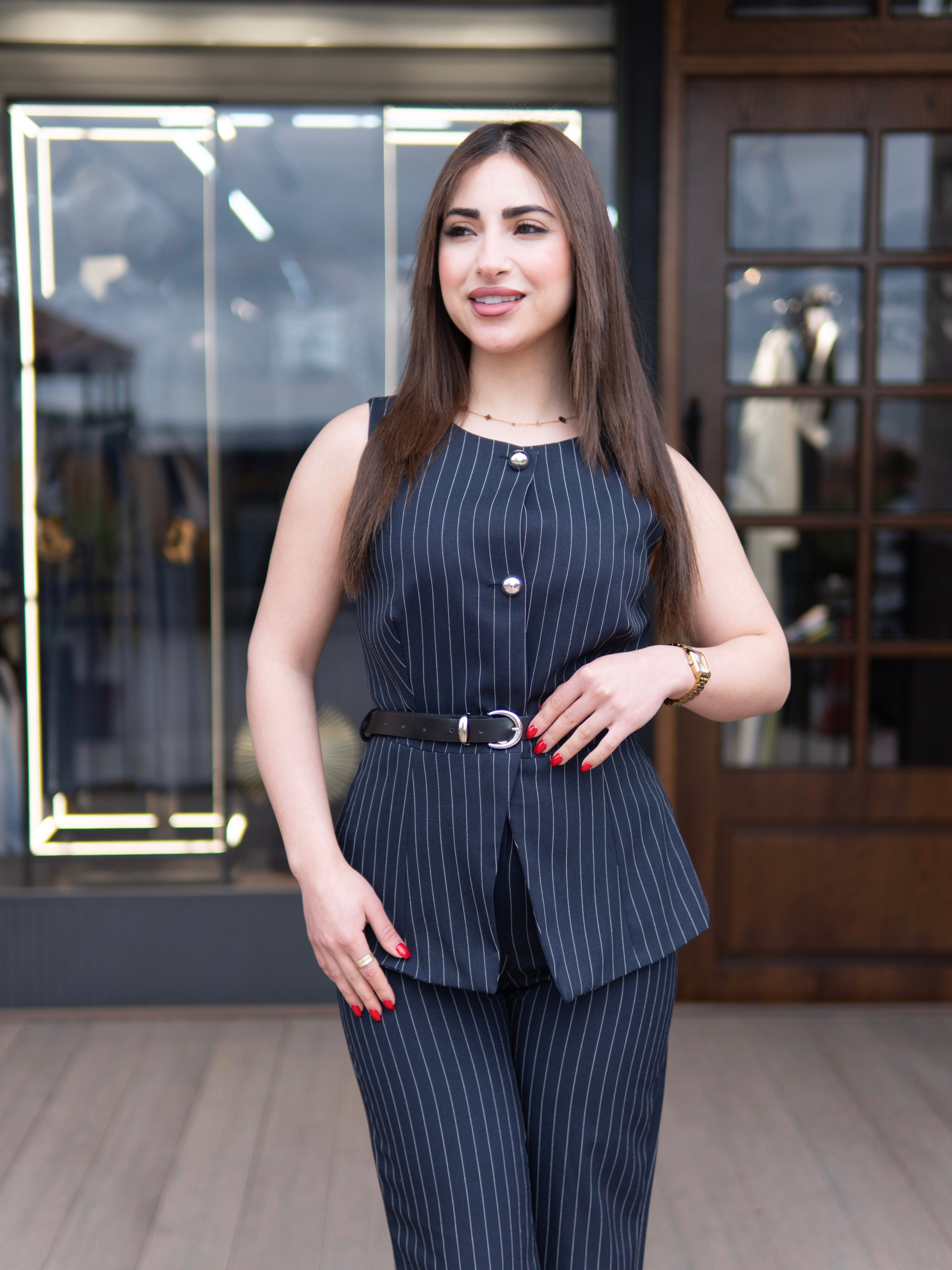 Midnight Pinstripe Set