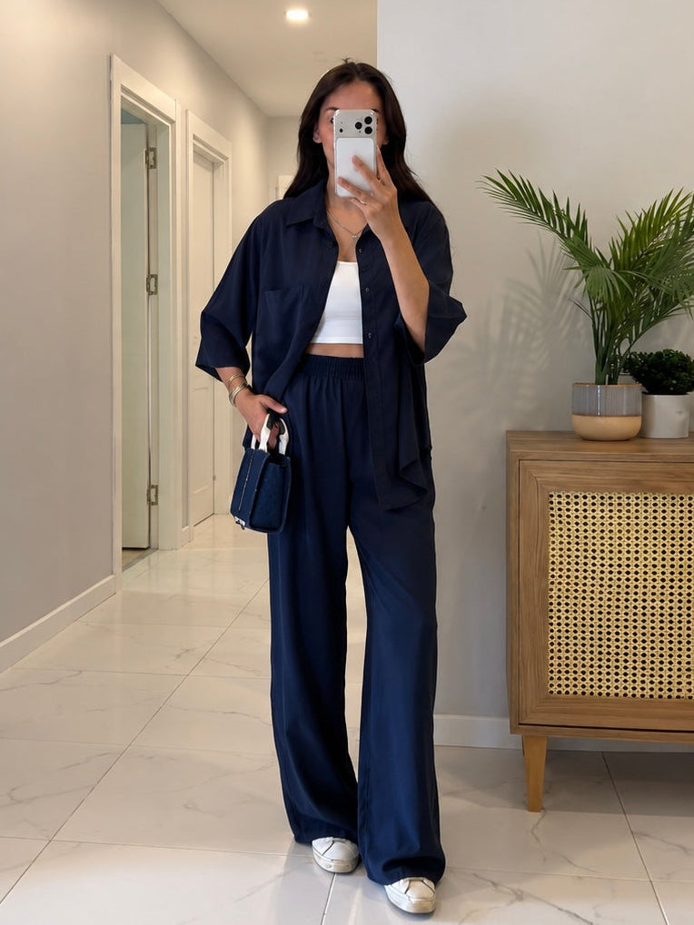 Navy Relaxed Two-Piece Set
