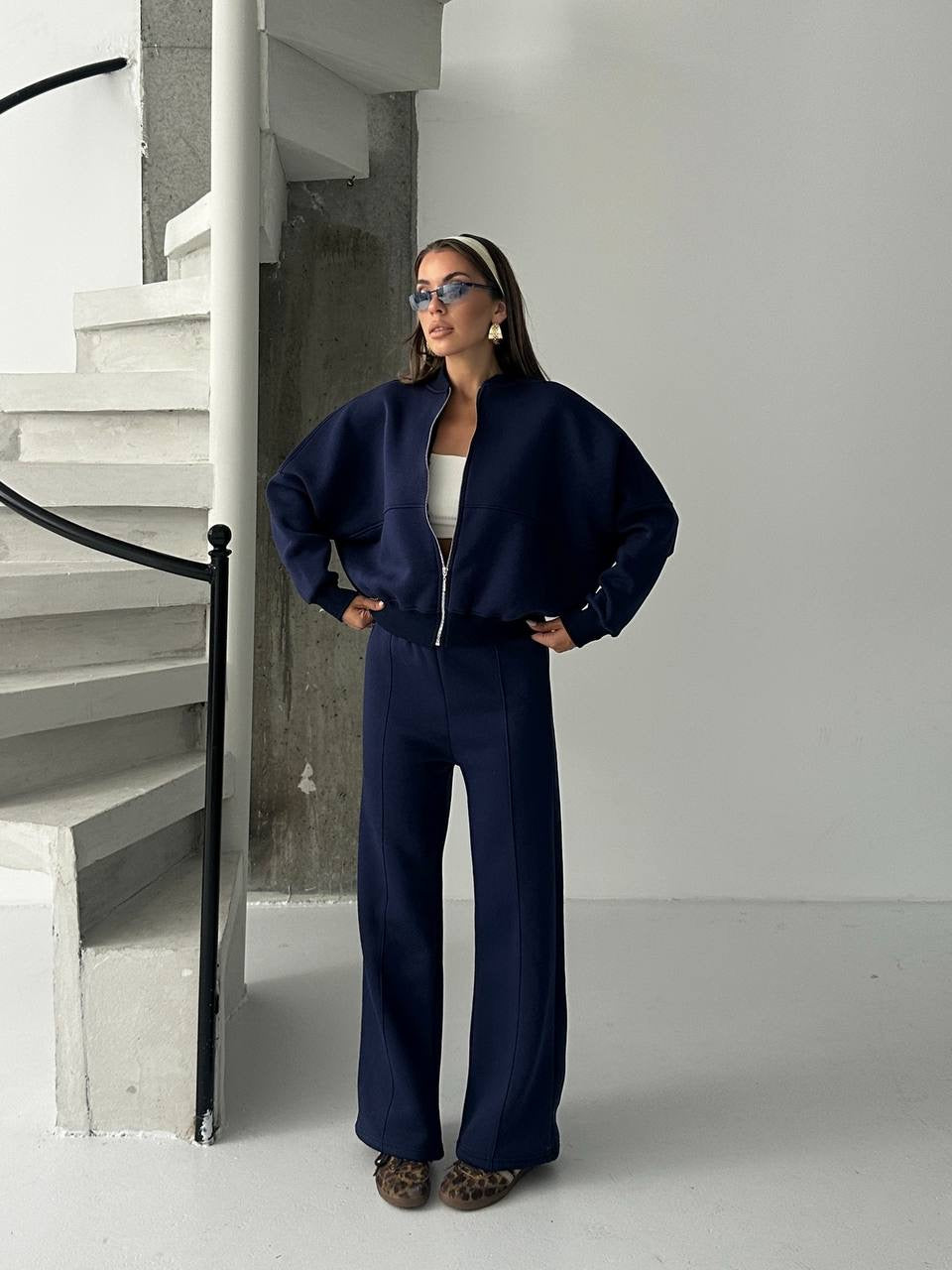 Navy Zip-Up Tracksuit