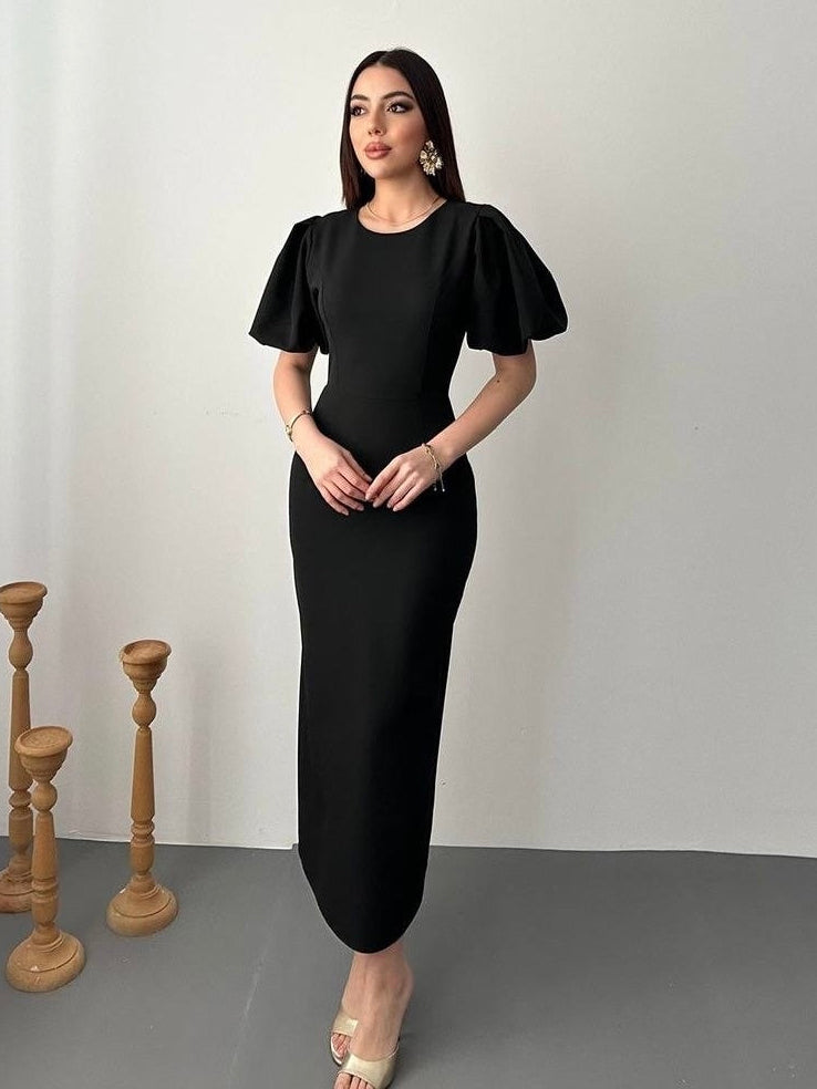 Black Royal Puff Dress