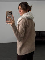 Soft Beige Wool Cardigan