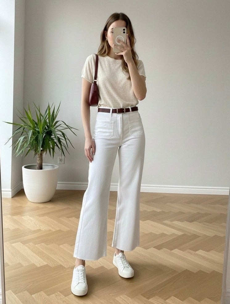 High-Waist Straight Jeans