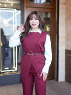 Elegant Burgundy Two-Piece Set