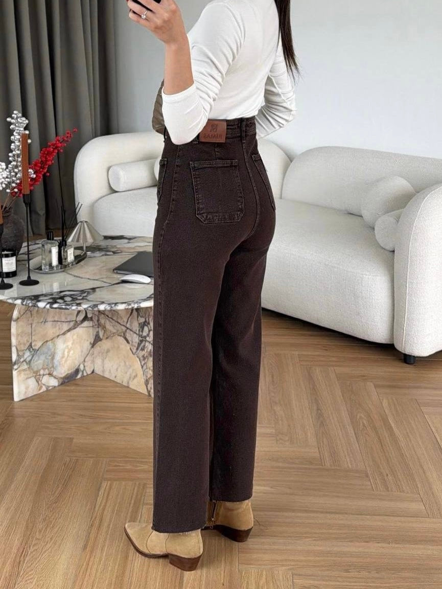 High Waist Straight Jeans