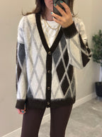 Cozy Argyle Knit Cardiga
