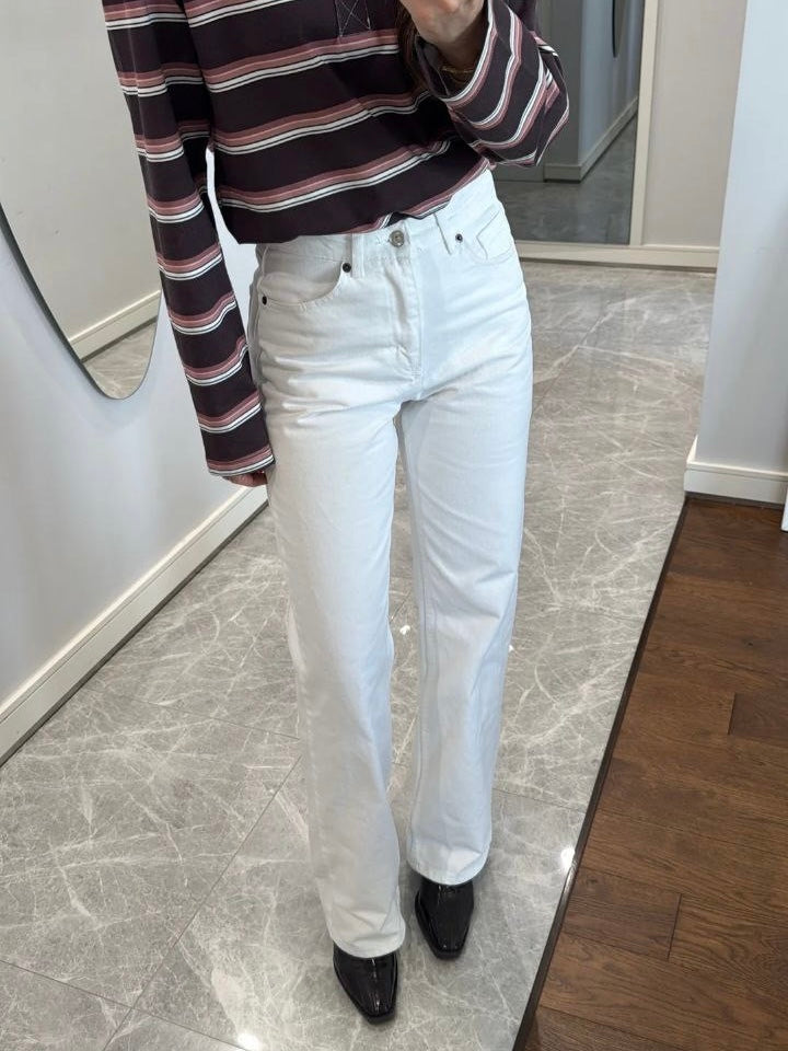 Zara White Straight Jeans