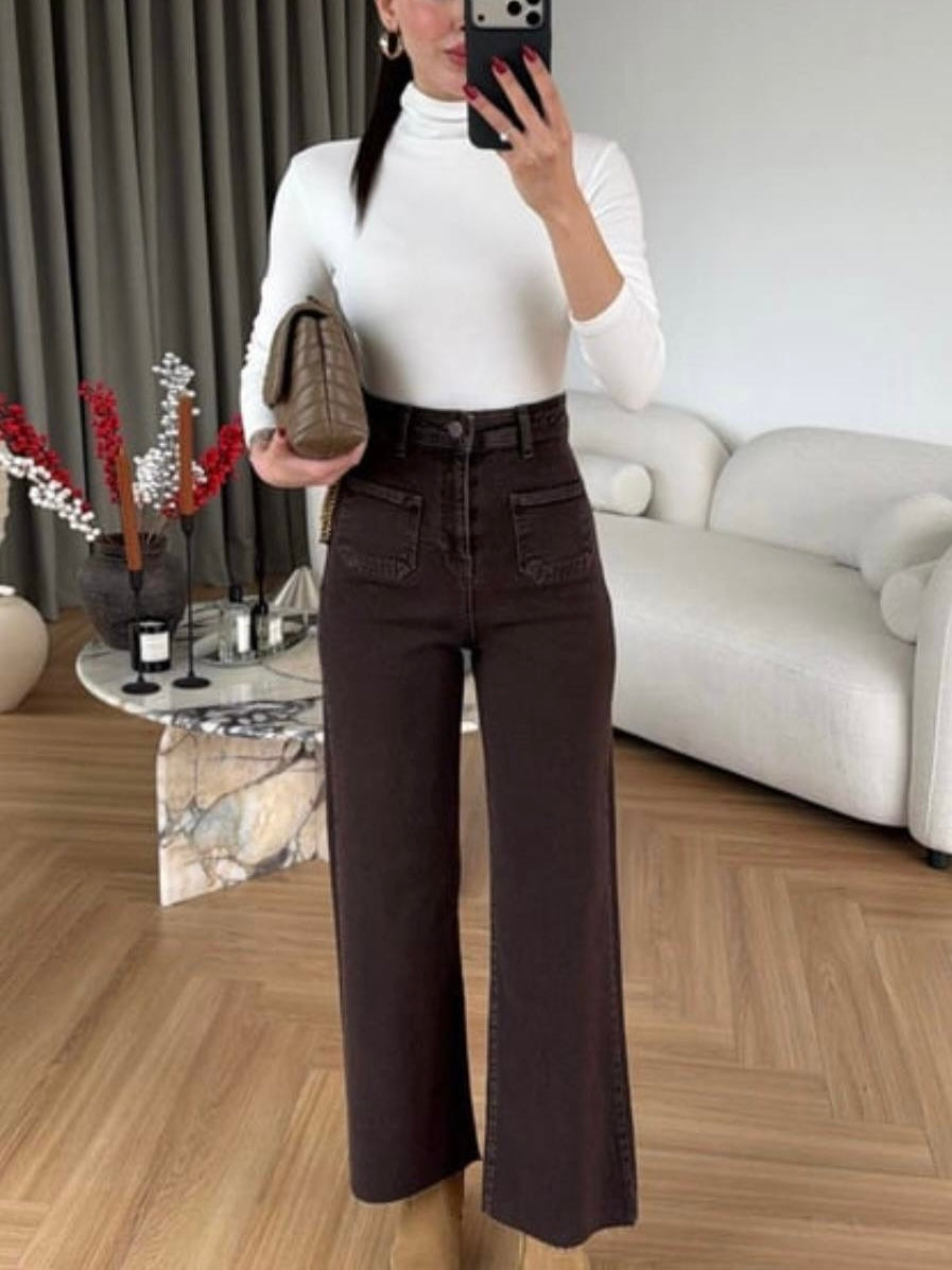 High Waist Straight Jeans
