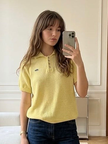 Lacoste Soft Yellow Knit Top