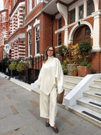 Ivory Knit Turtleneck Poncho