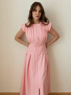 Blush Zip Midi Dress