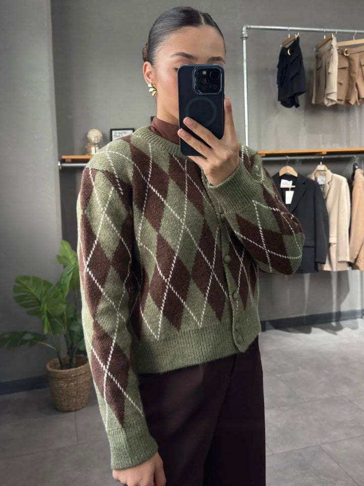 Olive Knit Cardigan