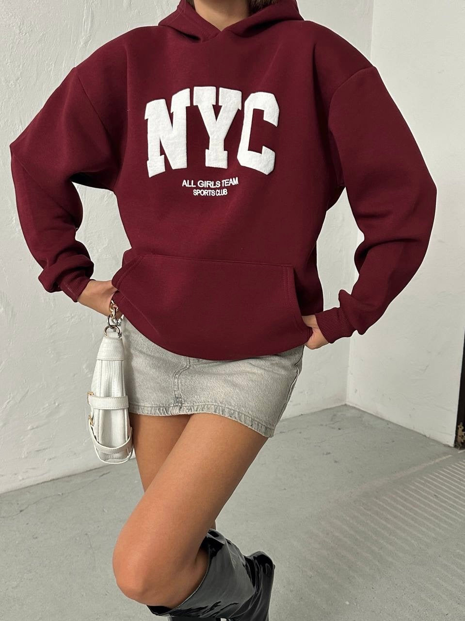 Burgundy New York Hoodie