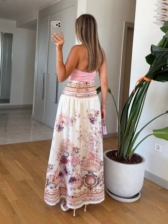 Coastal Bloom Maxi Skirt
