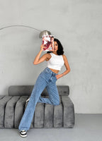 High Waist Straight Jeans