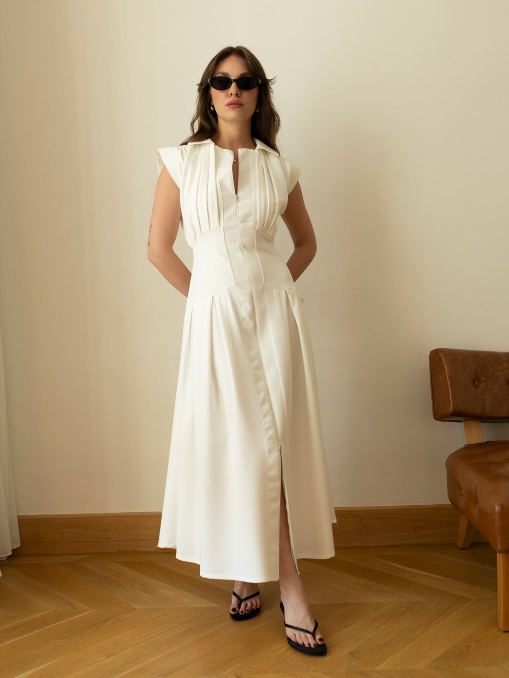 White Rosalie Flare Dress