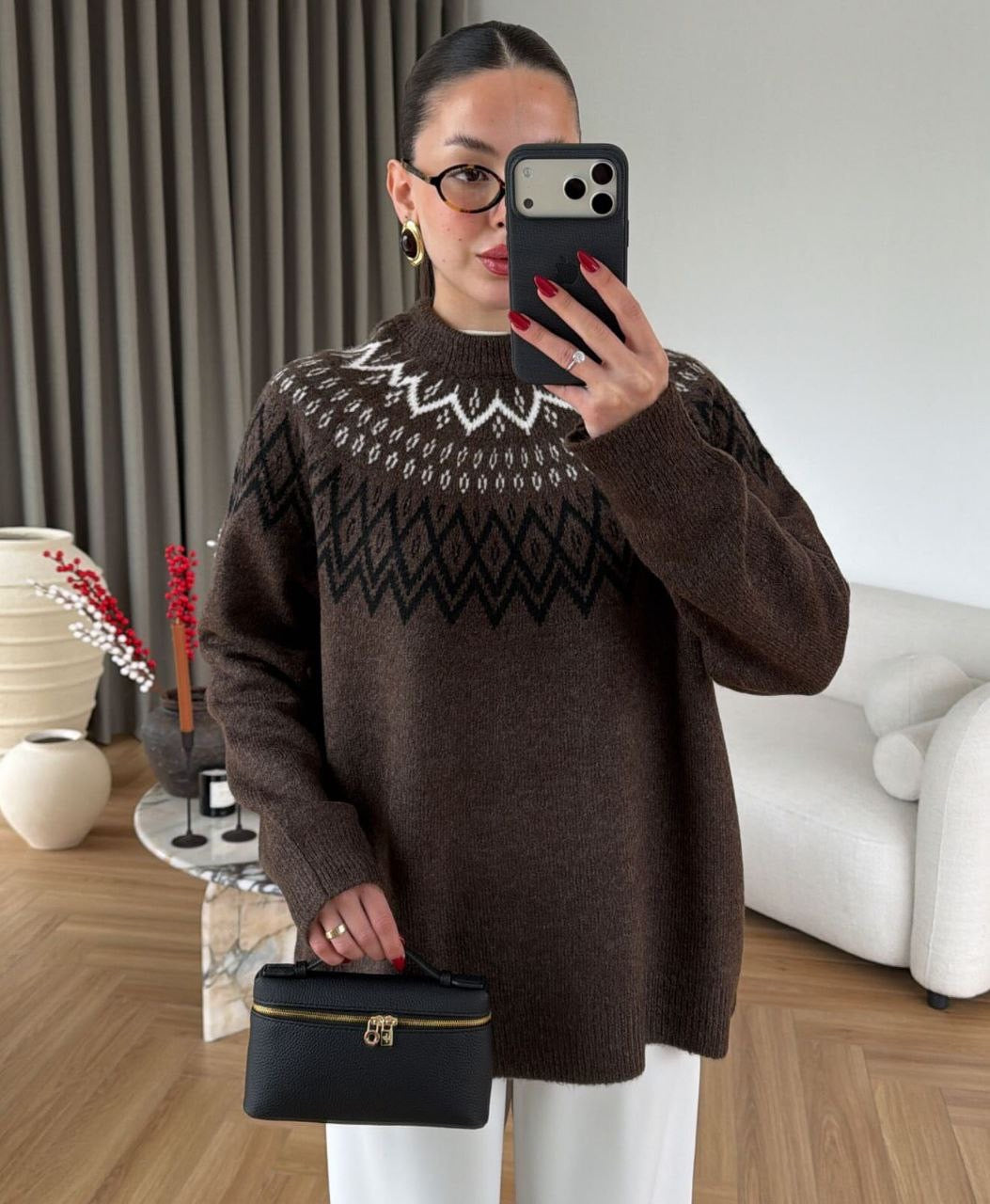 Nordic Pattern Knit Sweater