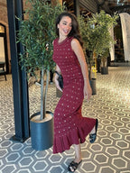 Burgundy Luna Knit Maxi Dress