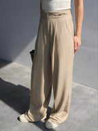 Beige Wide Pants
