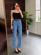 High Waist Straight Jeans