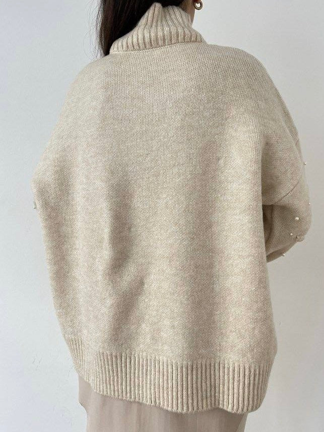 Cream Pearl Knit Sweater